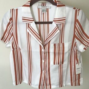 FOREVER 21 Stripped Button Down Blouse XS